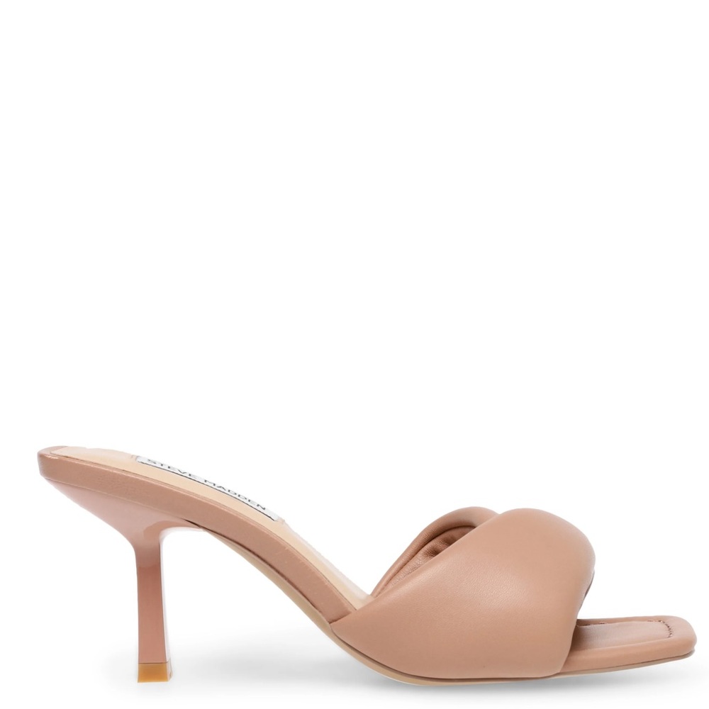 Steve Madden Tan Genuine Leather High Heel Mules